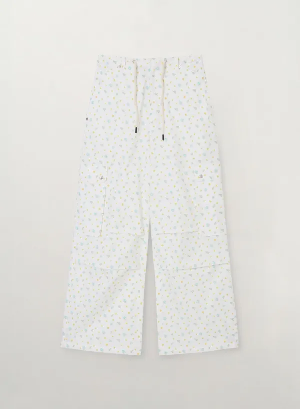 (W) Citron Pocket Parachute Pants - White