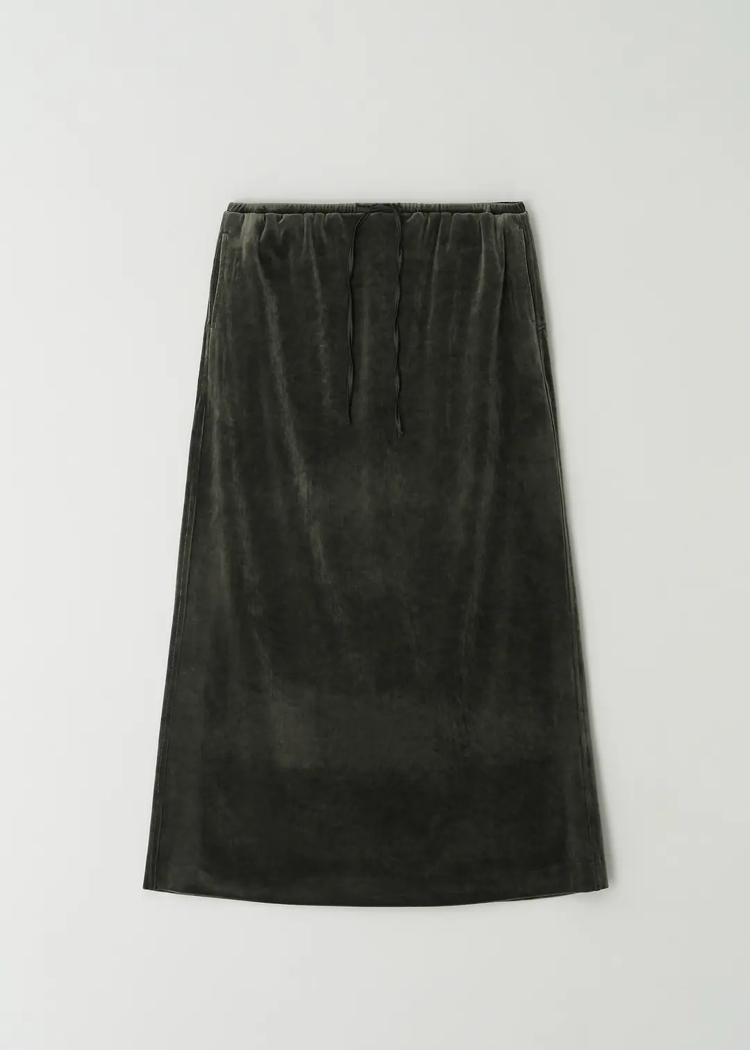 더라이 Velour Long Skirt(Green) 상품 이미지 1