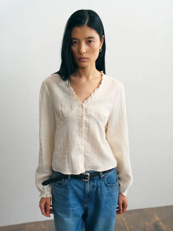 [2nd] Sienna Frill Blouse_Cream