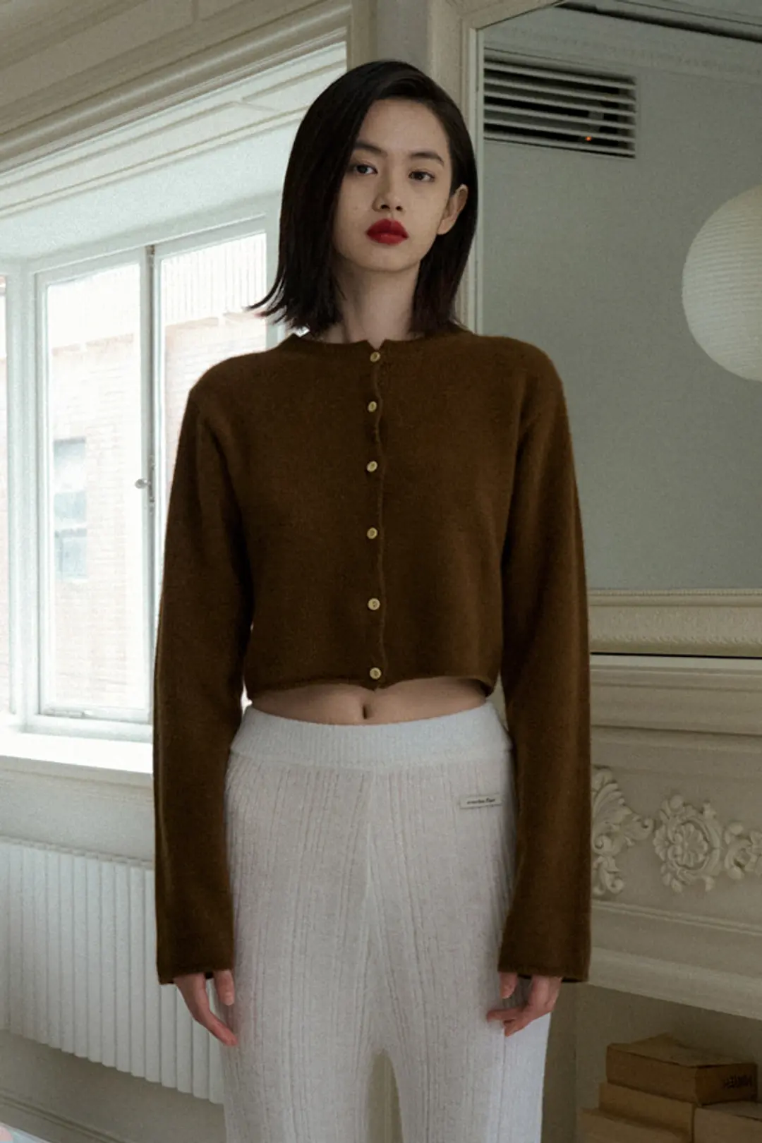 오버듀플레어 RACCOON MINI CARDIGAN_BROWN 상품 이미지 2