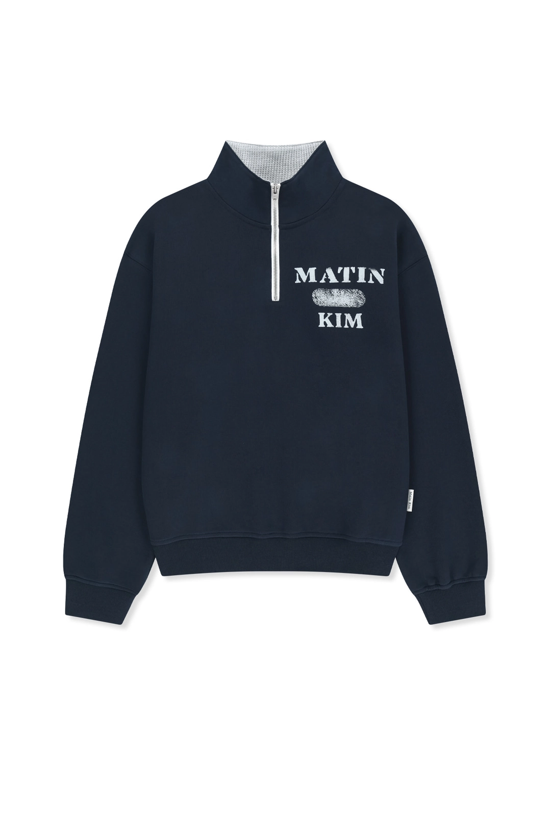 마뗑킴 MATIN LOGO QUARTER ZIP UP IN NAVY 상품 이미지 1