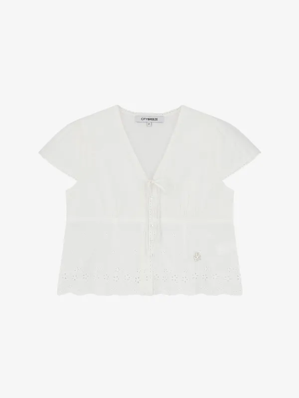 레이스 스캘럽 블라우스 탑_WHITE