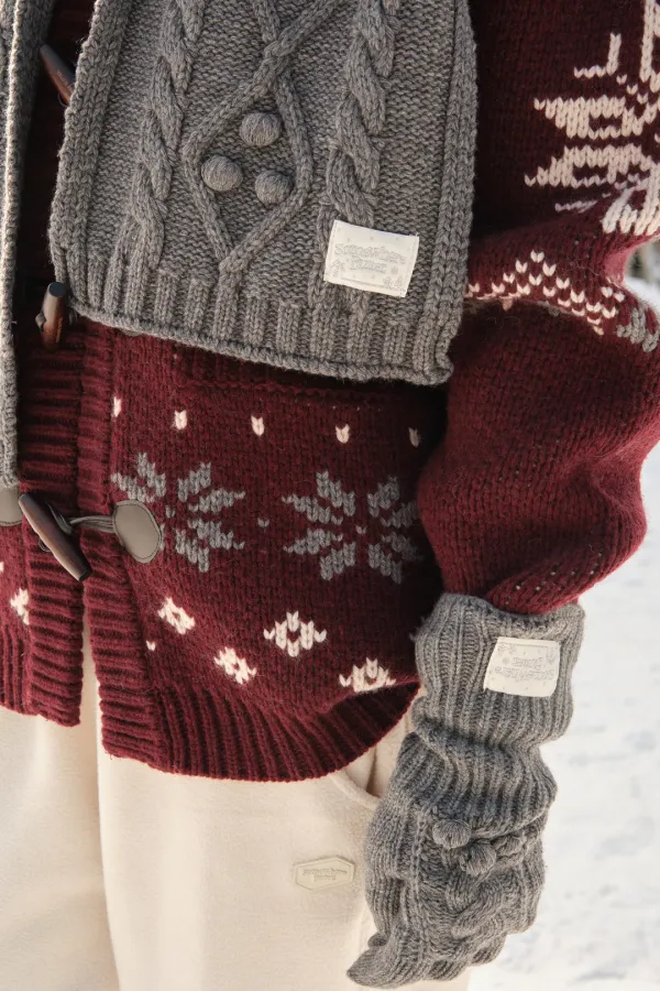 Coco Wool Cable Gloves - Charcoal
