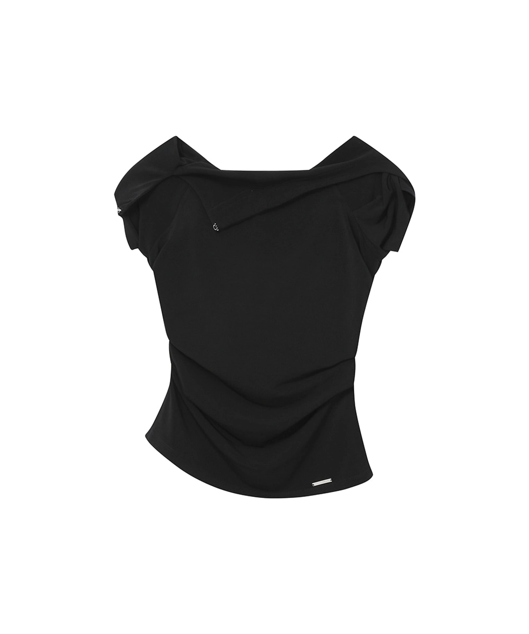 미세키서울 Draped mod hoodie top BLACK 상품 이미지 1
