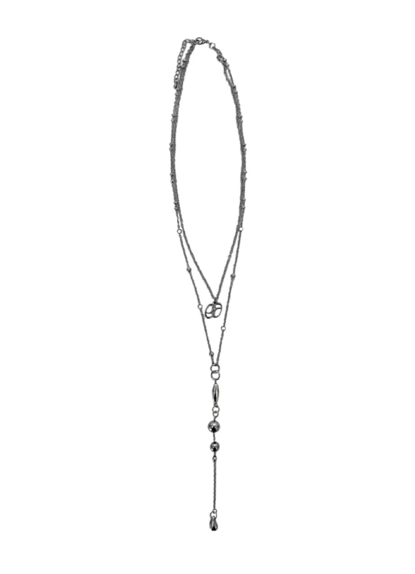 GLINT LAYERED NECKLACE / SILVER