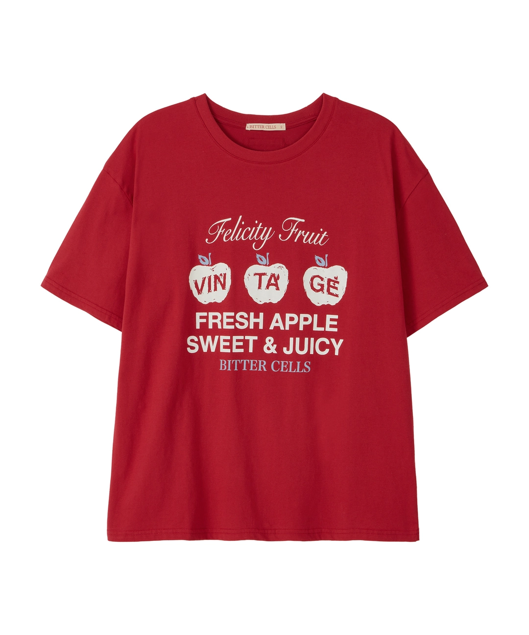 비터셀즈 Vintage Apple Tee-Red 상품 이미지 1