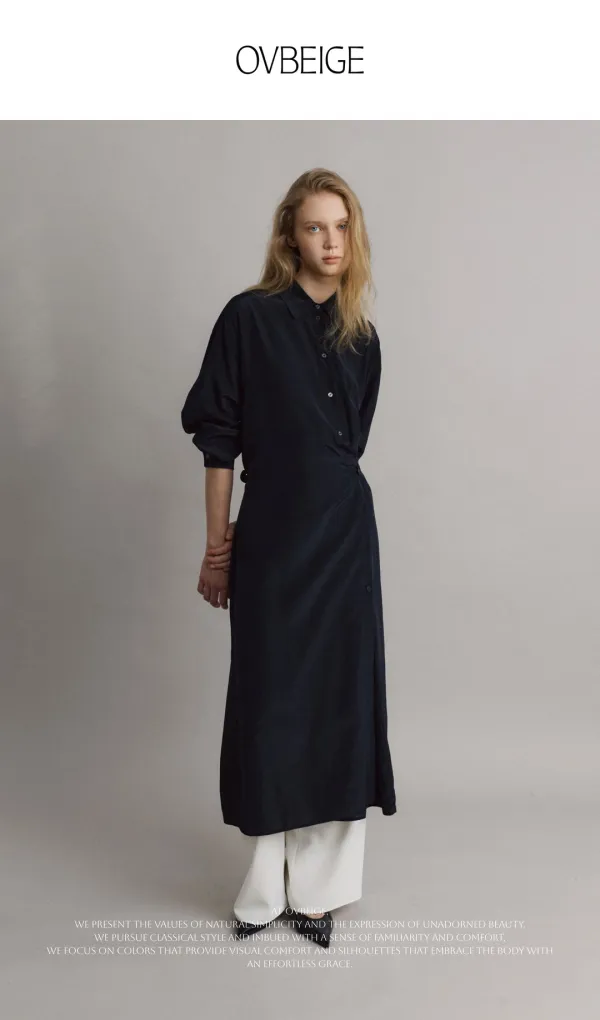 LUNE WRAP SHIRT DRESS_GLOW BLACK