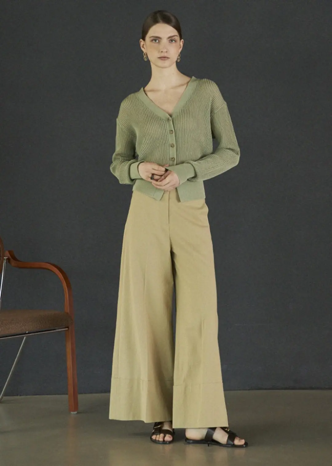 메종드이네스 OXFORD WIDE SLACKS_BEIGE 상품 이미지 2