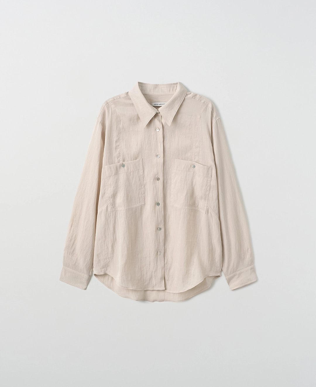 스텝어라운드 Silky Viscose Oversized Shirt_LIGHT BEIGE 상품 이미지 2