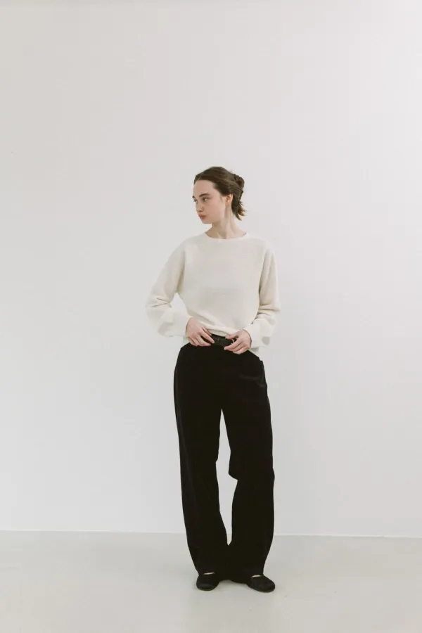 CORDUROY LOW PANTS [ IVORY / BEIGE / BLACK ]