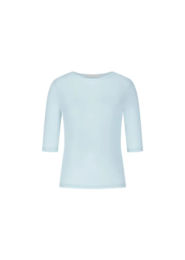 Round Short Sleeve T-shirt, Light Blue