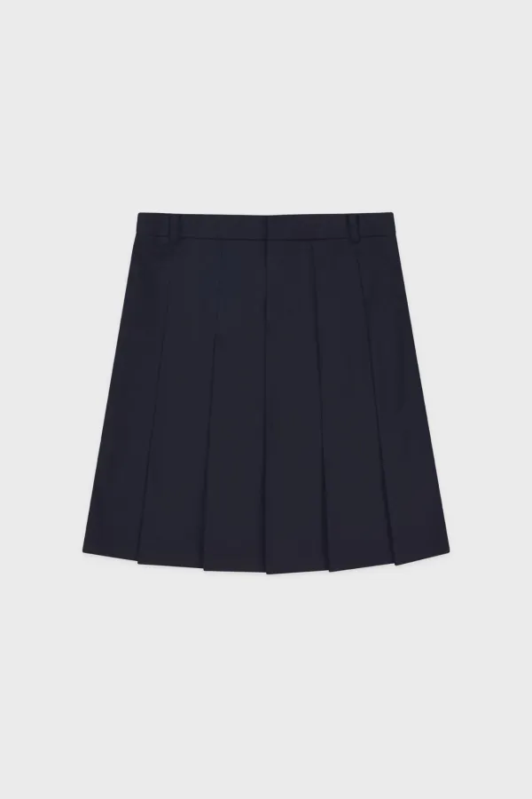 Sinoon Pleated Midi Skirt (Navy)