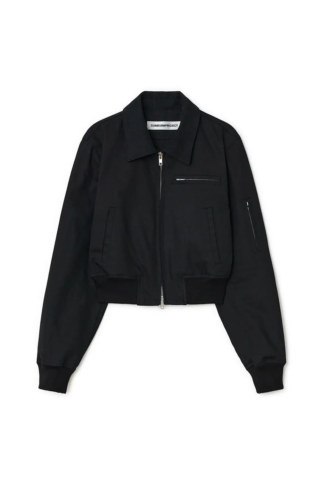 썬번프로젝트 COTTON CROP JACKET, BLACK 상품 이미지 3