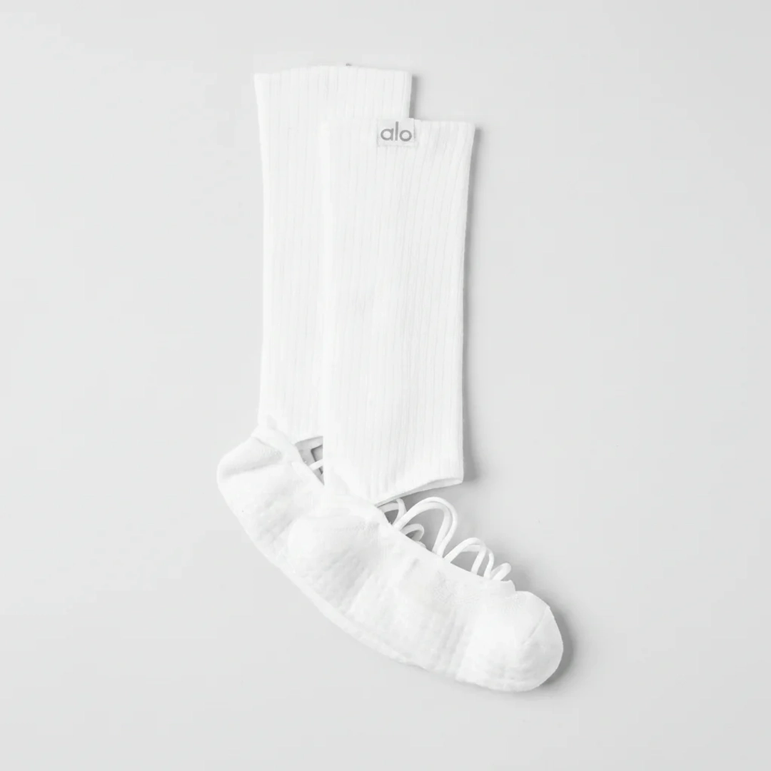 알로요가 Women's Strappy Siren Grip Sock - White 상품 이미지 1