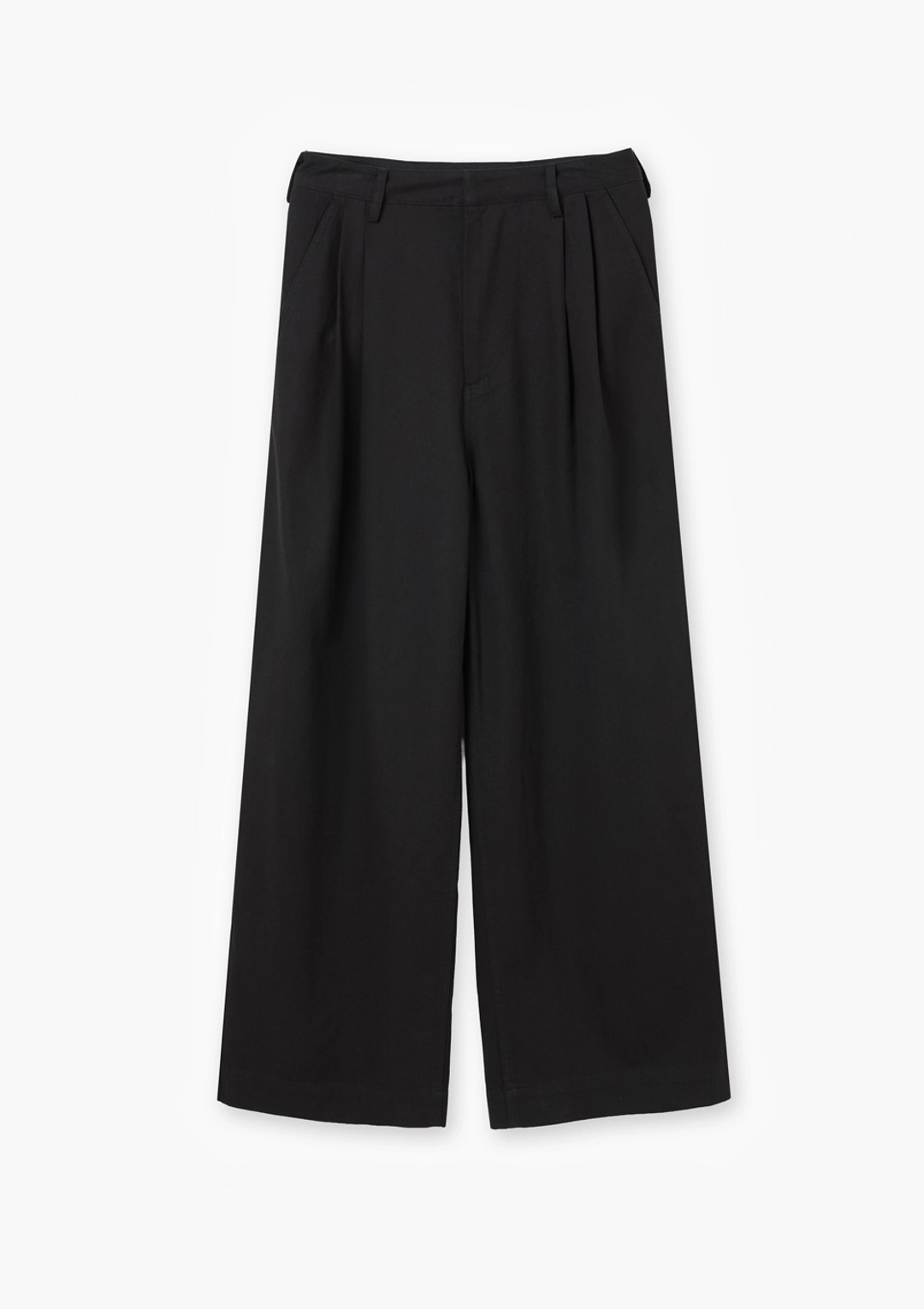 오픈도어 Pleated Wide Slacks Black 상품 이미지 1