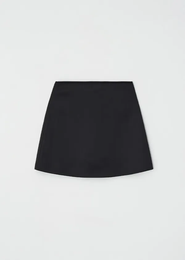 [REFURB] satin mini skirt-black
