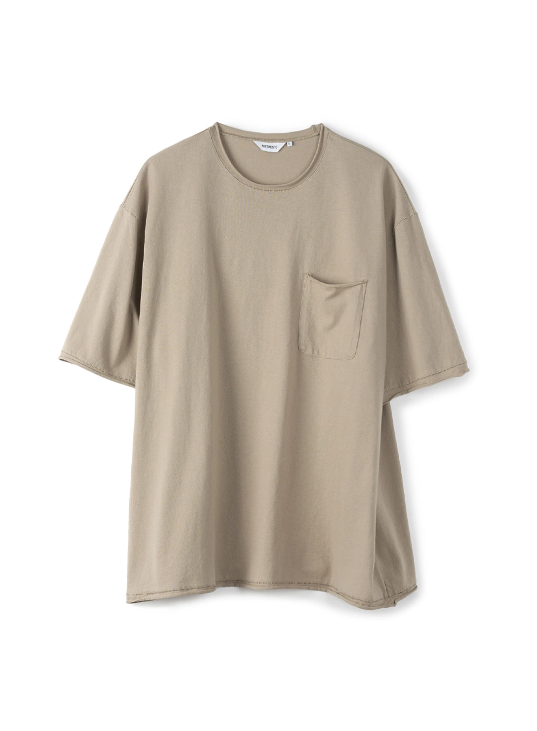 파르티멘토 Raw Edge Pocket Tee_Beige 상품 이미지 1