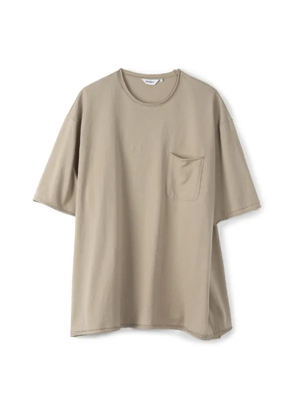 Raw Edge Pocket Tee_Beige