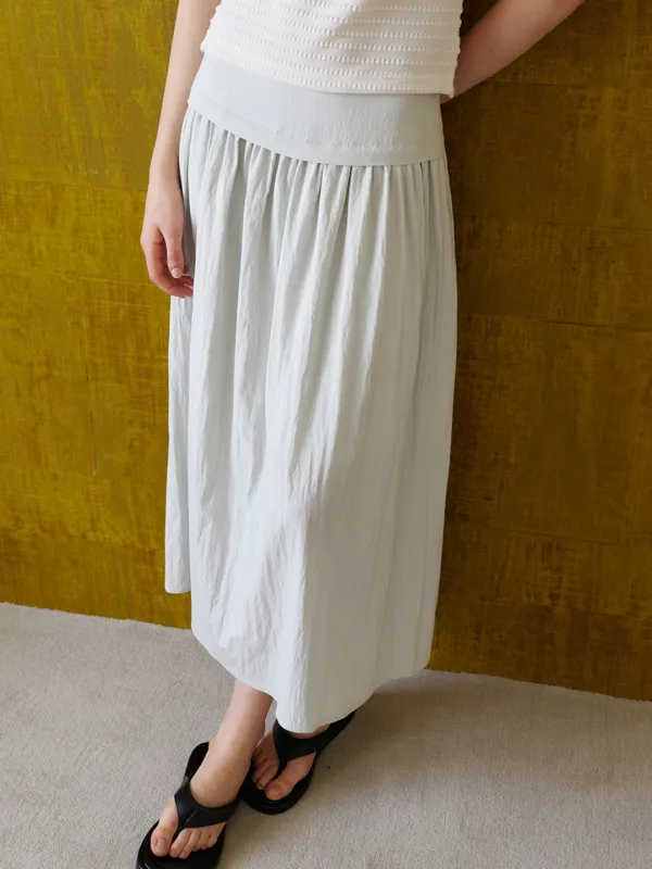 lace-up shirring skirt (light grey) orc 6036
