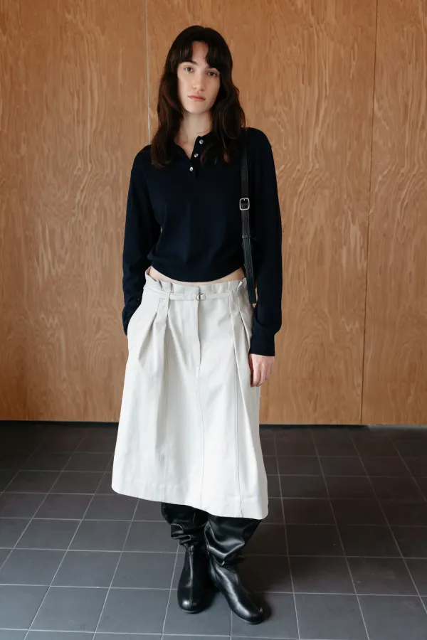 Plain Pique Collar Pullover_Navy
