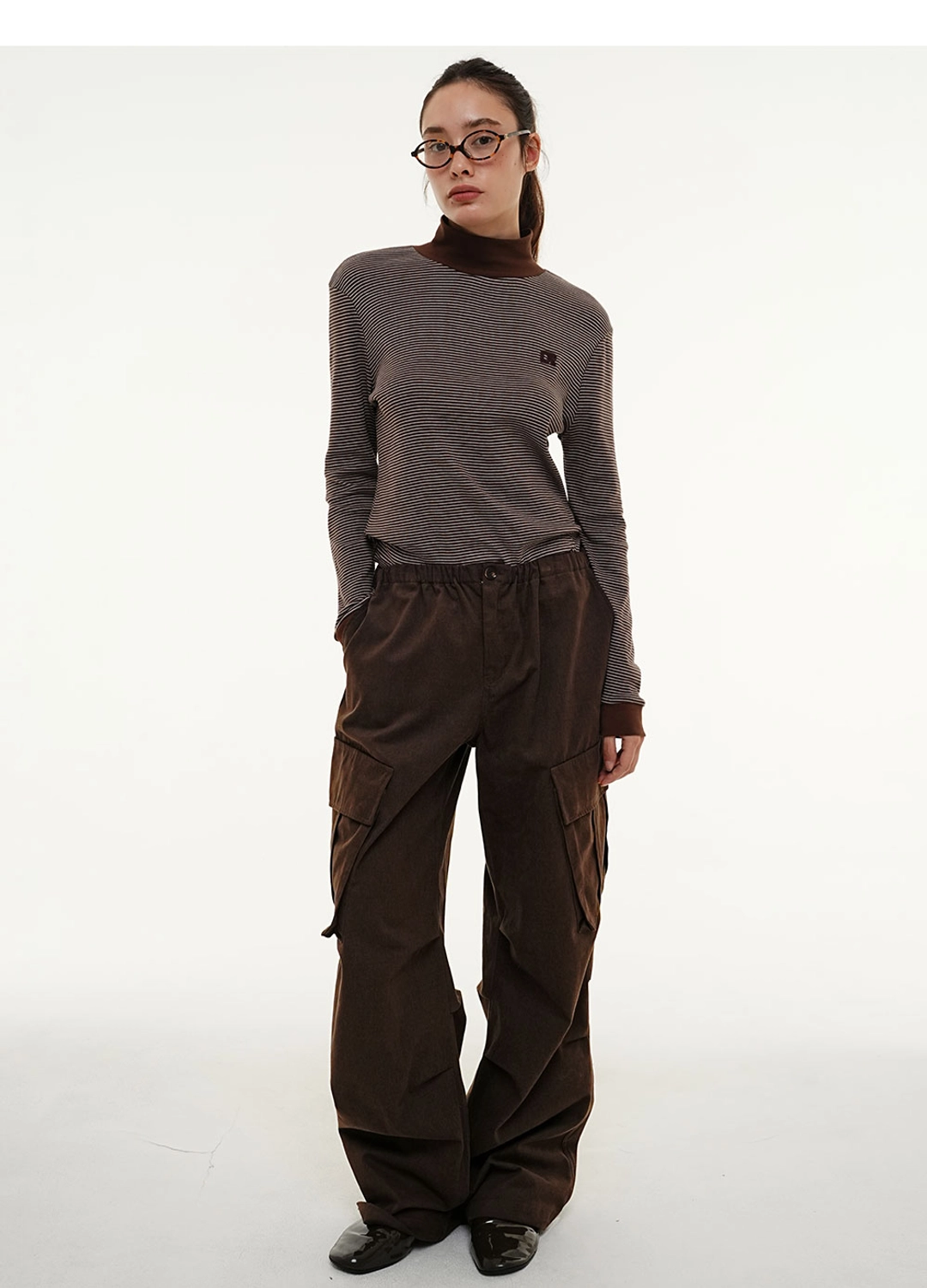센토르 CENTAUR COTTON WIDE CARGO PANTS_BROWN 상품 이미지 3