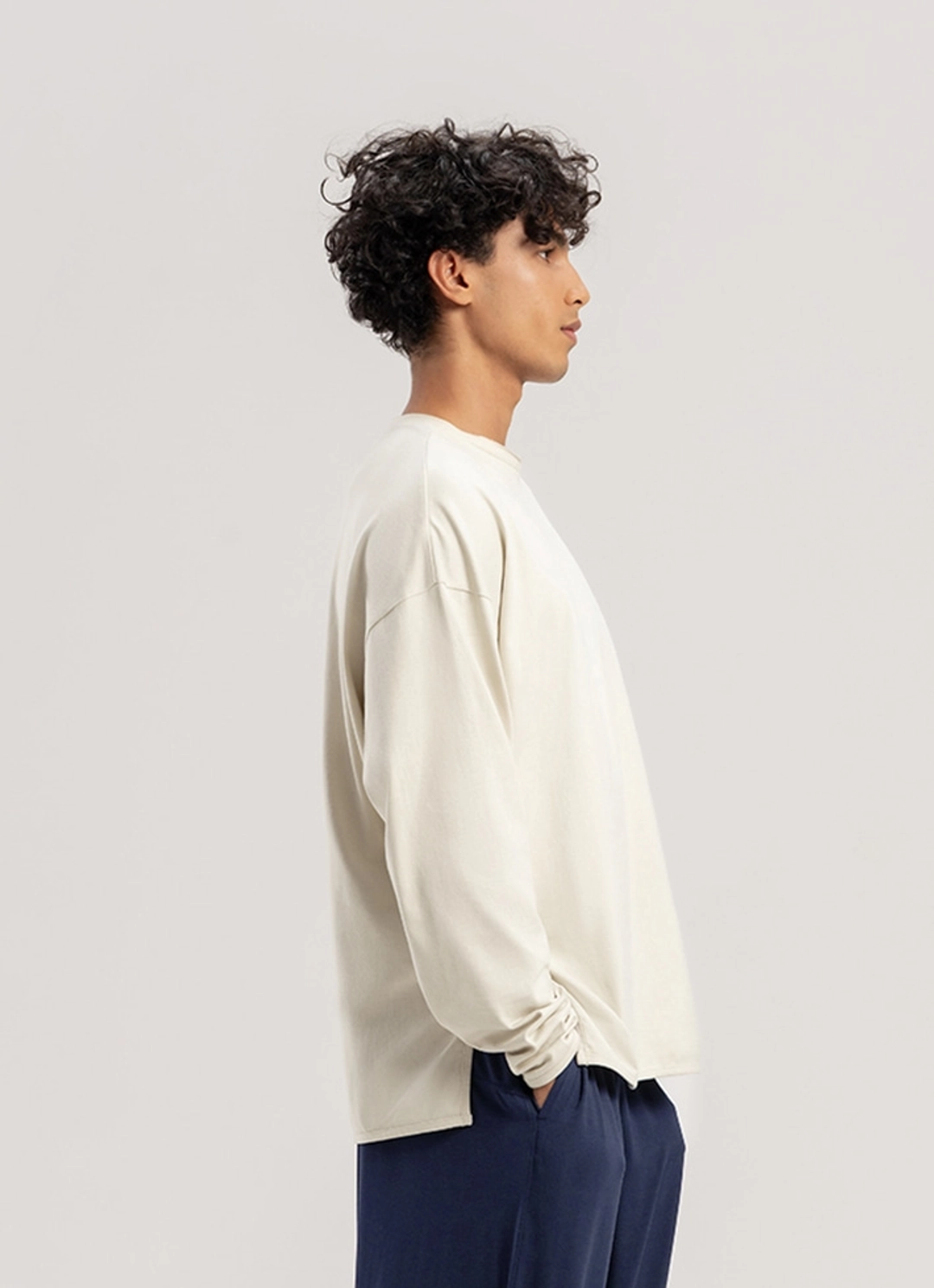 부디무드라 Egg long Sleeve (Unisex)_Silver Birch 상품 이미지 2