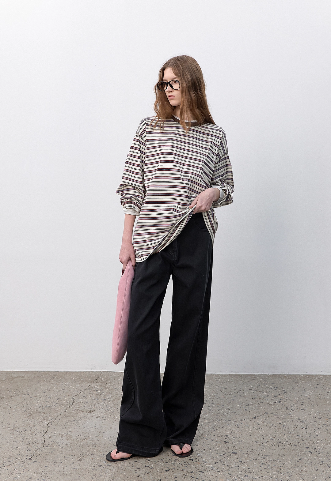 아뜰리에 나인 (T-7197)MULTI STRIPE SOFT BOXI TEE 상품 이미지 2