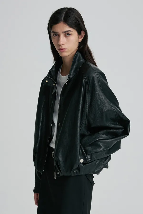 [9/28 순차배송] LEATHER BLOUSON JACKET BLACK