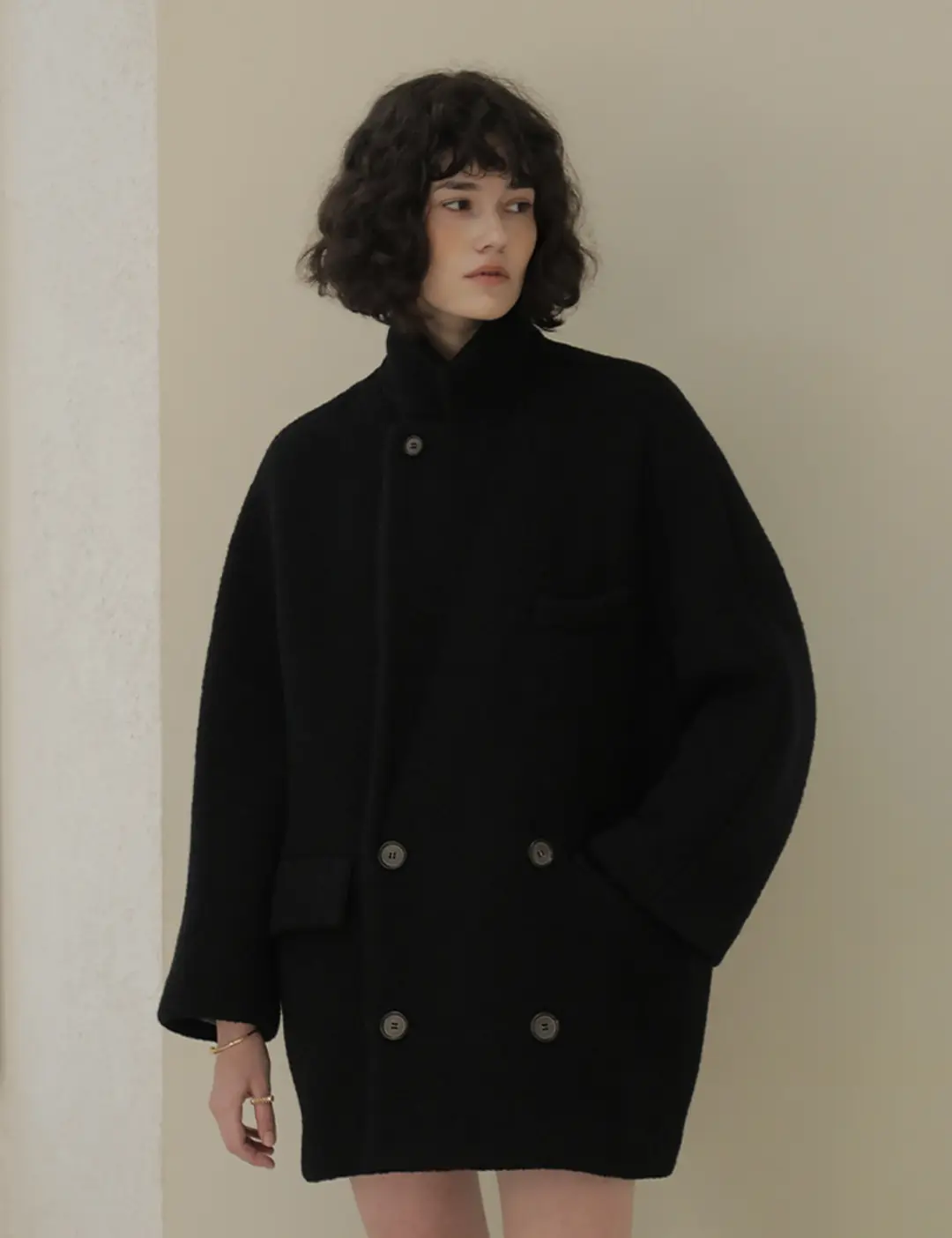 노미나떼 Noel Boucle Halfcoat (Black) 상품 이미지 2