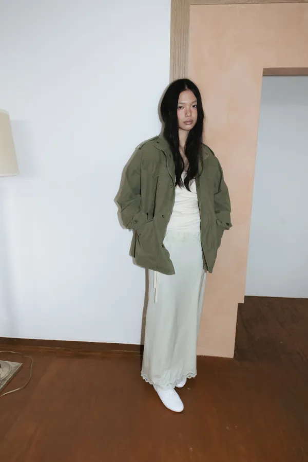 Washed Military Jacket (Light Beige / Khaki / Dark Gray)