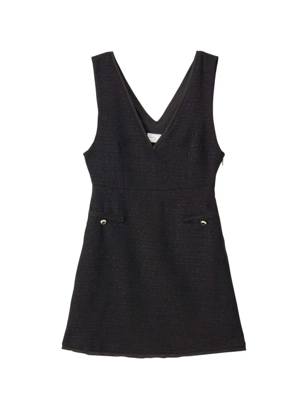 Bella Tweed Mini Dress_ Black