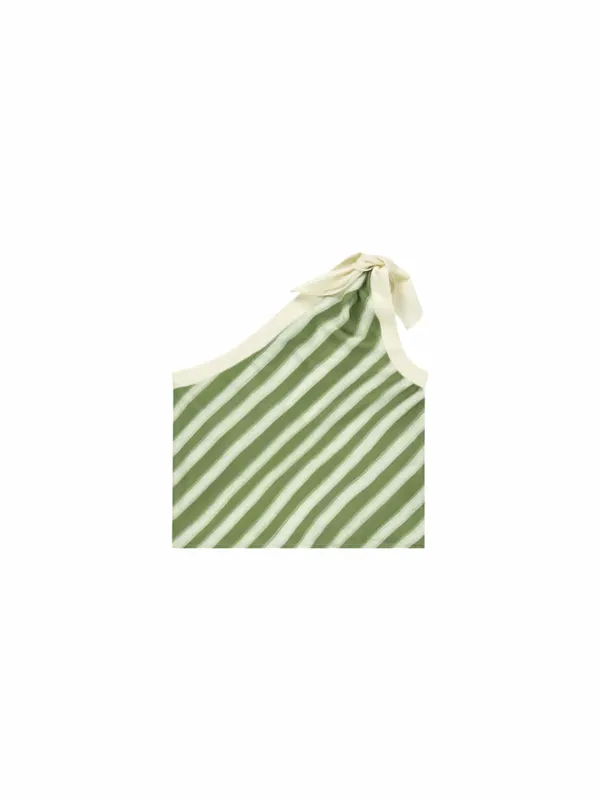 [6/25 출고] Stripe Scarf Top Olive Green