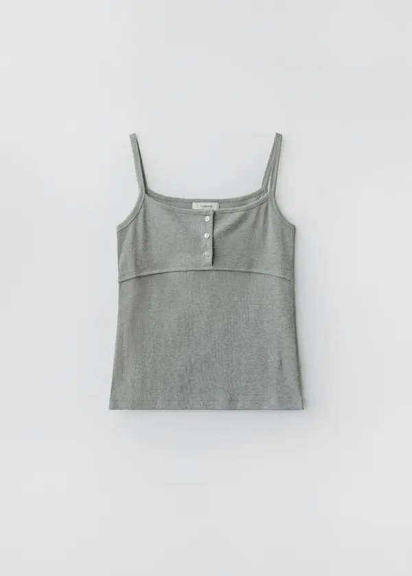 Popo three button sleeveless (melange gray)