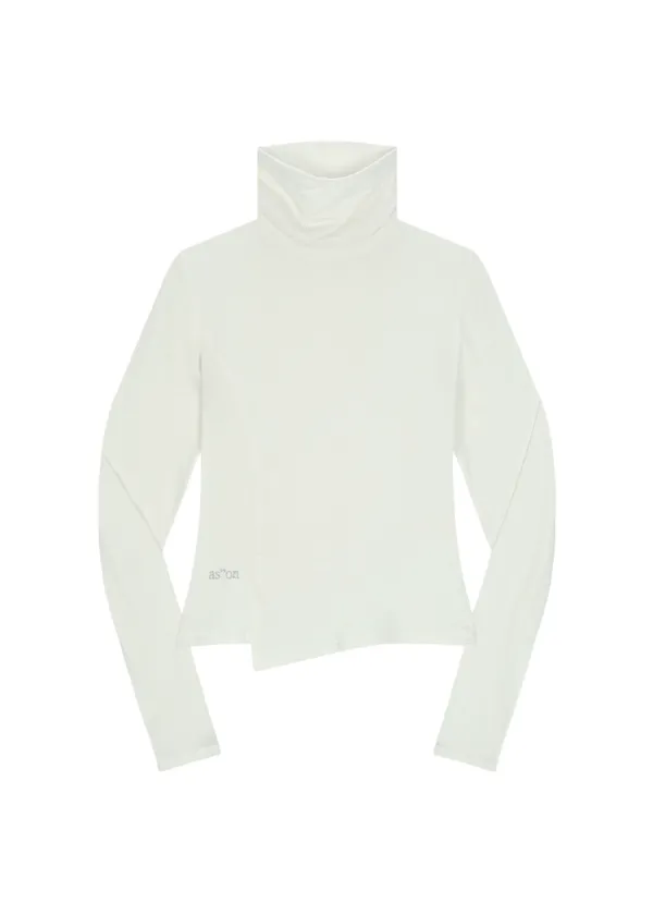 OFFSET HIGH NECK LONG SLEEVE / WHITE