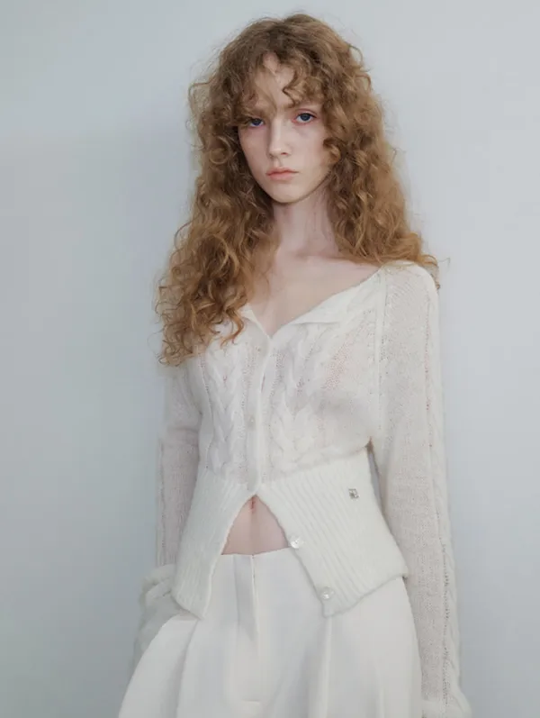Ivy Cable Cardigan (Ivory)