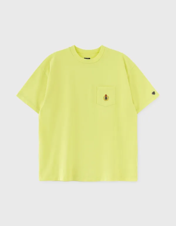 CREST 14S WASHED POCKET T-SHIRT / L.Yellow