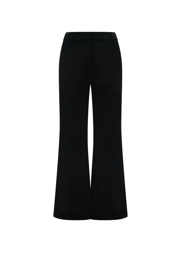 corduroy flared pants, black