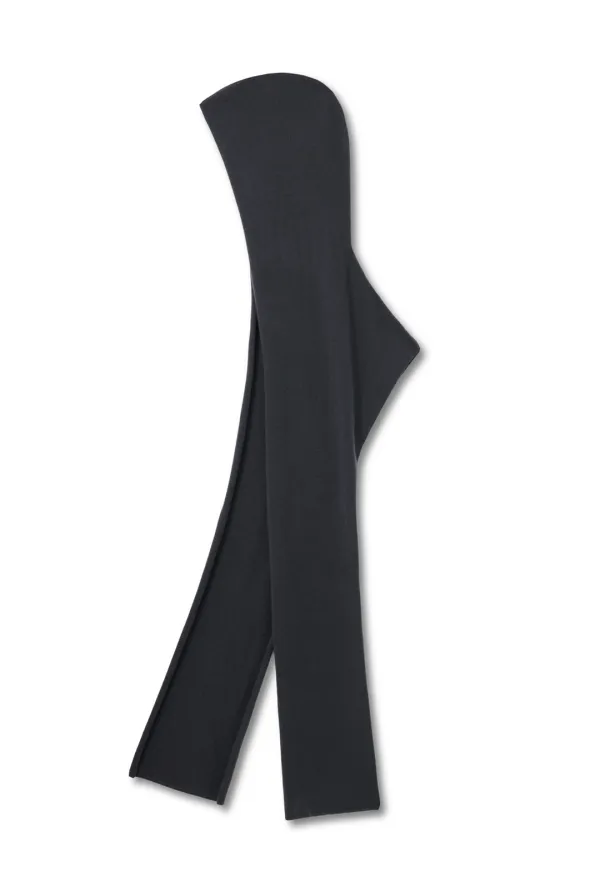 WOOL BLEND HOODDED SCARF (CHARCOAL)