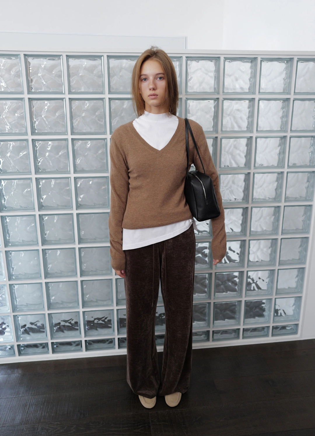 페블엠 Velvet Stitch Pants - Brown 상품 이미지 2