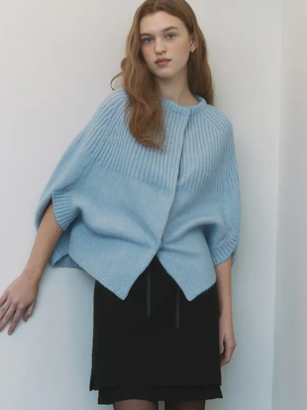 comos 1313 high-neck cape knit (3color)