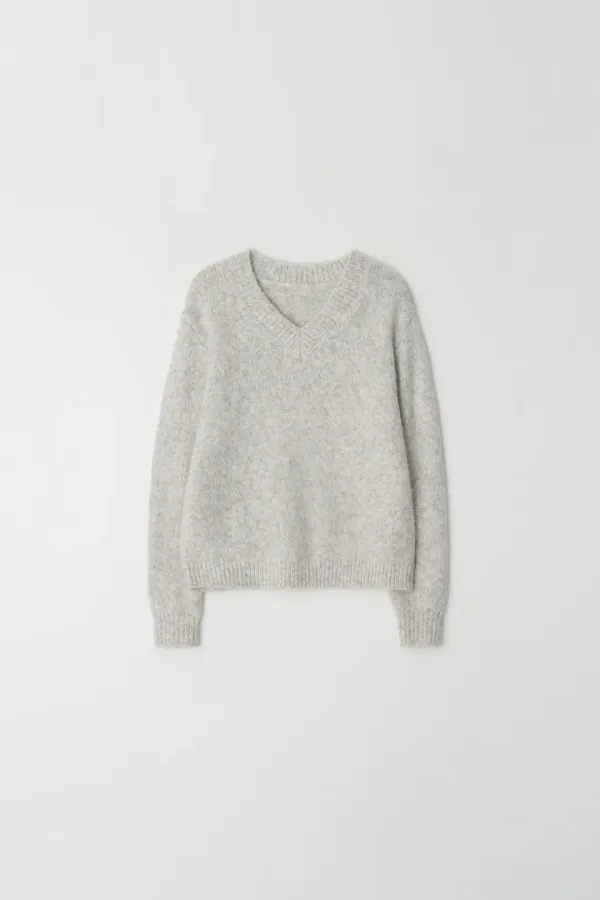 melange alpaca knit (snowgrey)