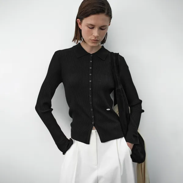 (T-7107)REI SOFT BUTTON KNIT