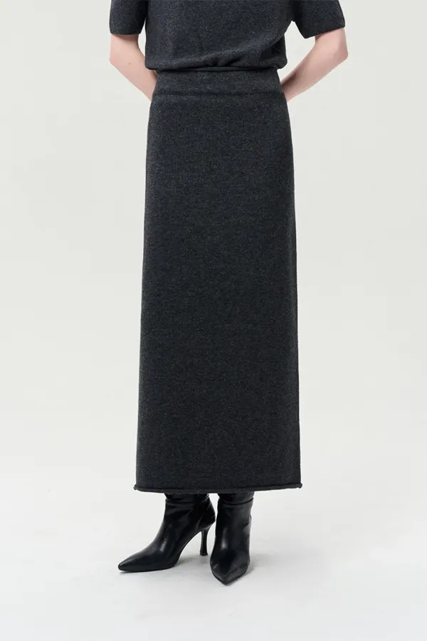 CASHMERE MERINO WOOL KNIT SKIRT