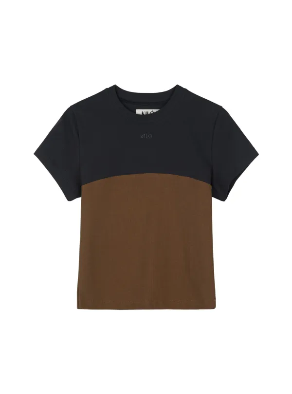 TWO TONE TEE (BROWN)