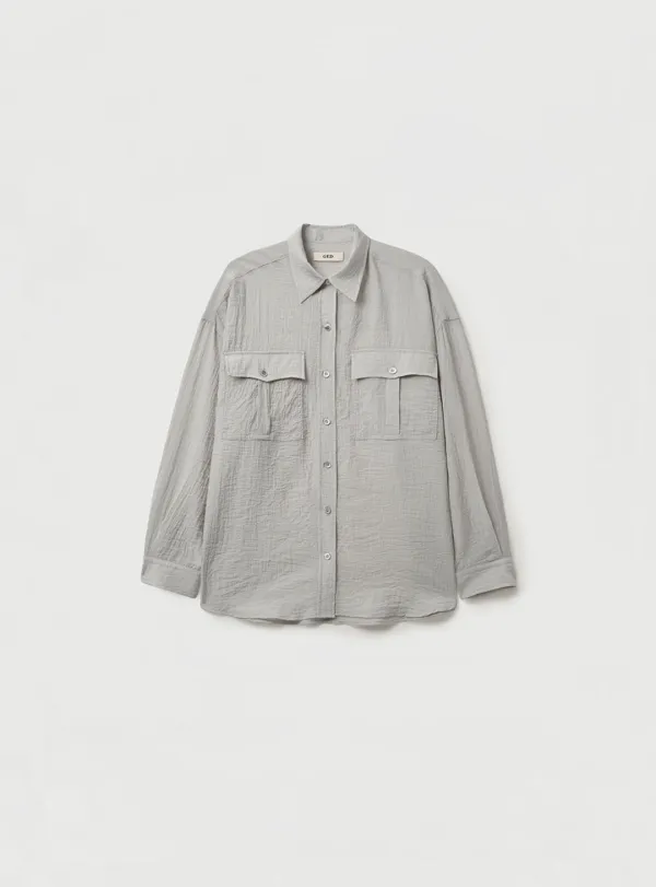 [2ND] AIRY POCKET SHIRT - GRAY