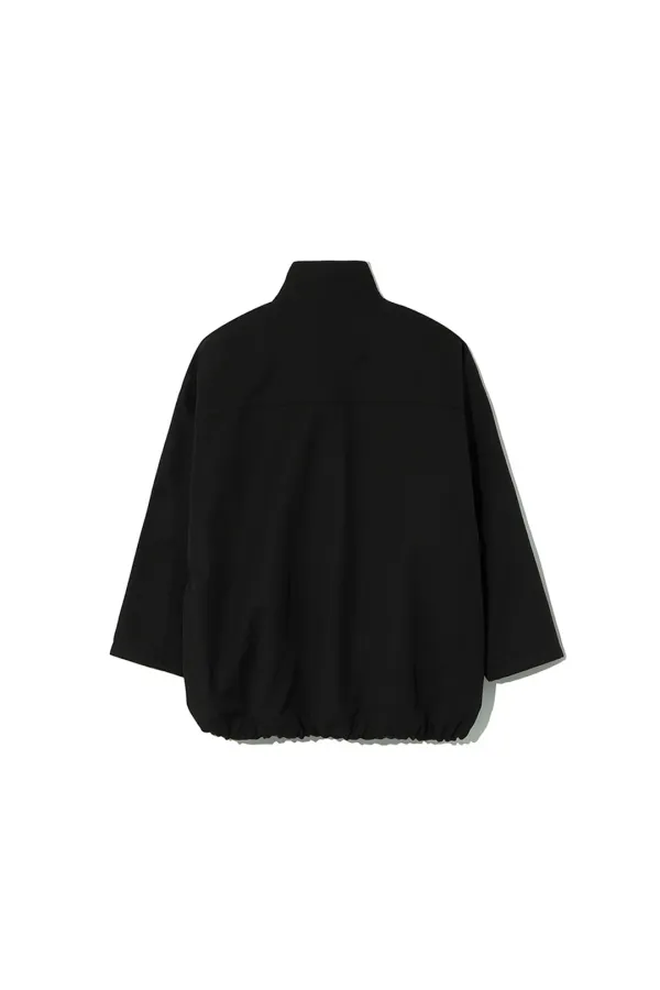 STRUCTURE HIGH NECK COTTON JACKET [BLACK]