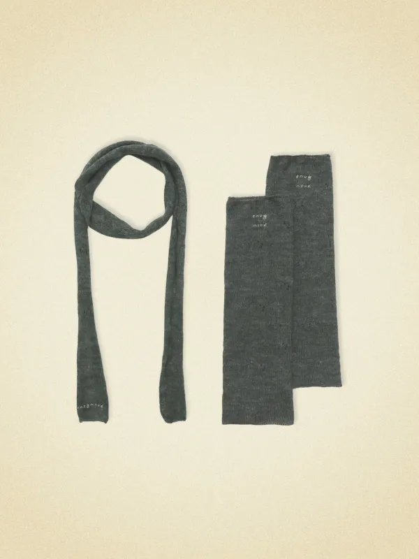 leaf knit set - charcoal