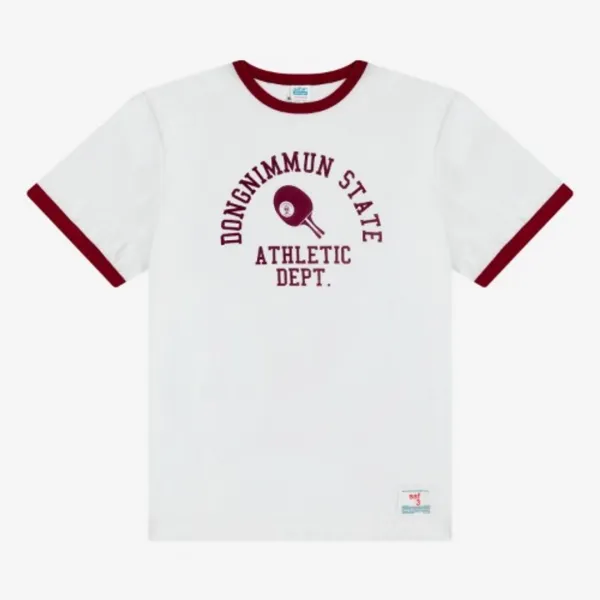 Authentic Table Tennis Club Tee (White/Burgundy)