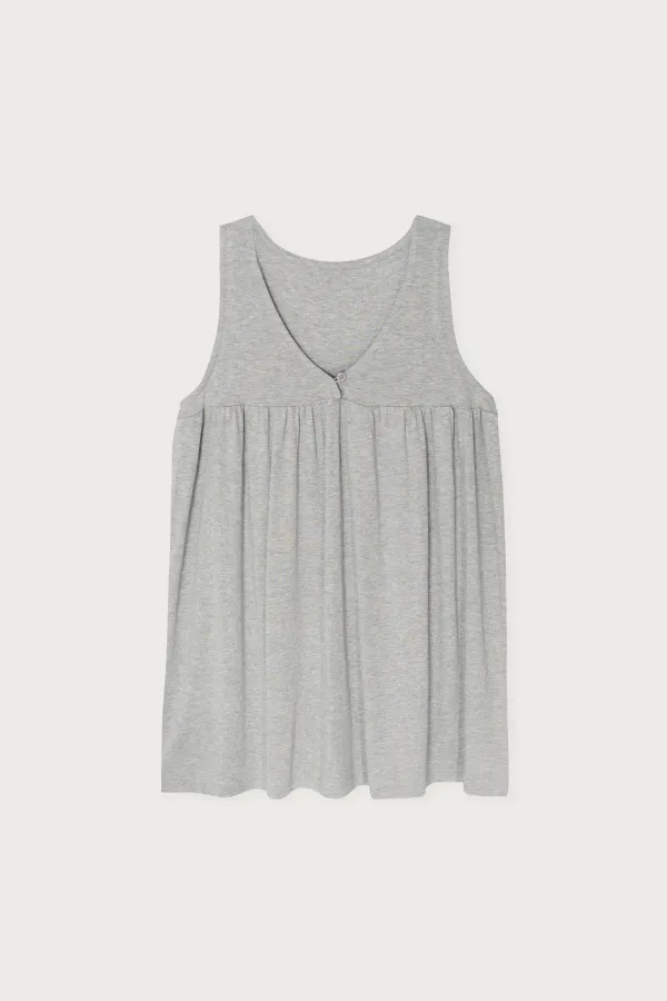 SHIRRING SLEEVELESS TOP MOON