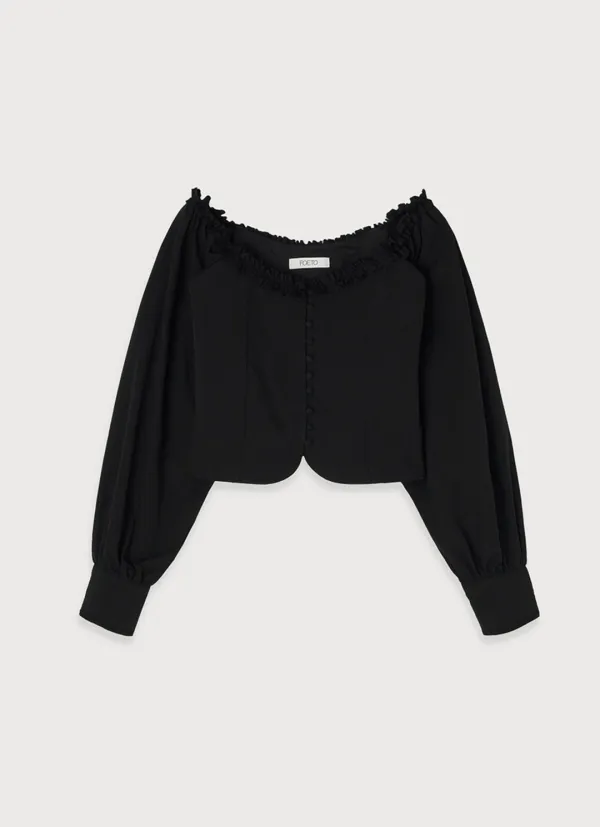 SHY OFF BLOUSE - BLACK